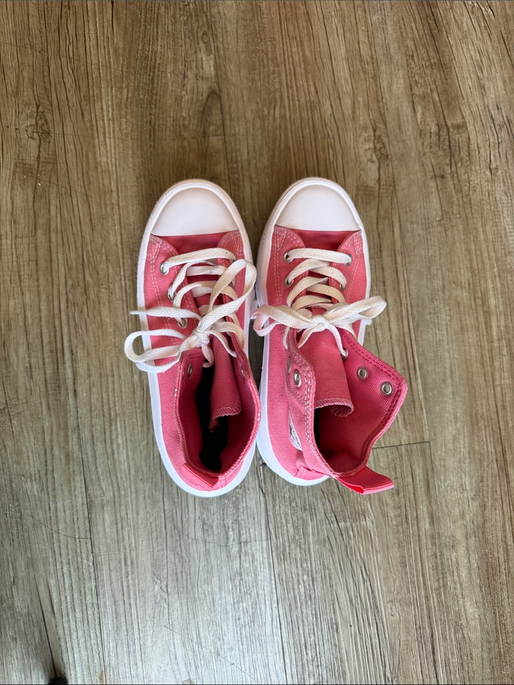 Kids Pink High-Top Converse Canvas Sneakers
